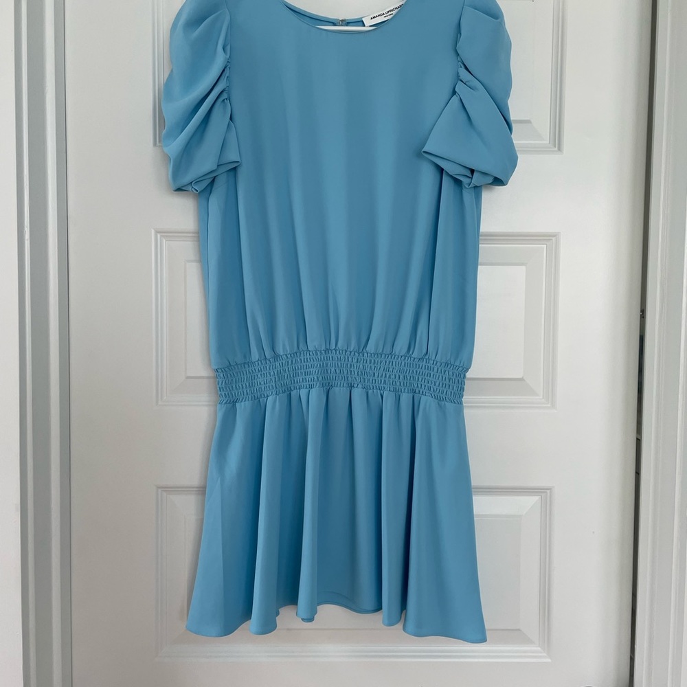 Amanda Uprichard ruffle sleeve drop waist dress